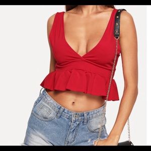 Worn once red crop top